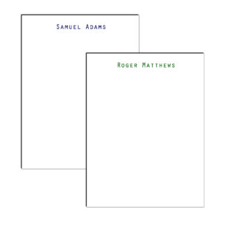 personalized professional notepad with simple font