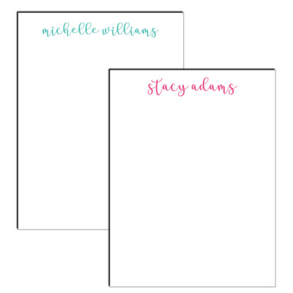 personalized notepad cursive