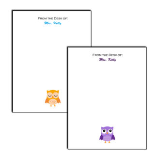 personalized notepad with owl