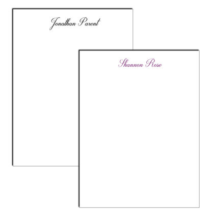 personalized notepad cursive