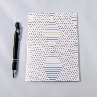 gold foil hexagon pattern notebook