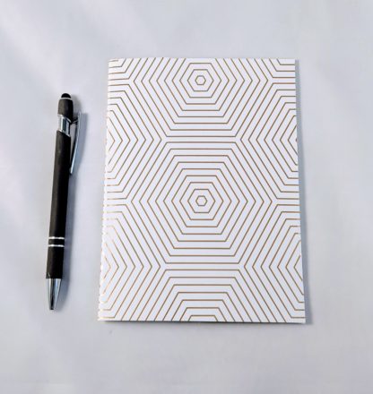 gold foil hexagon pattern notebook