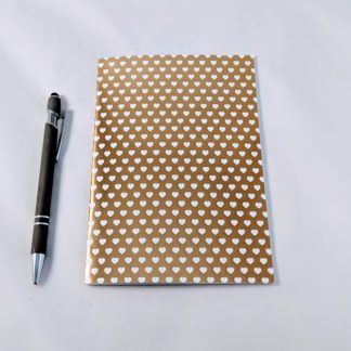 gold foil heart patterned notebook