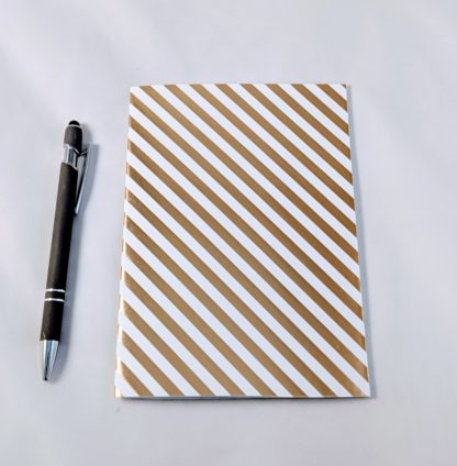 gold foil stripe patterned notebook