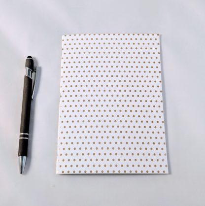 gold foil dot pattern notebook