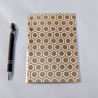 Gold Foil Hexagon Honeycomb notebook