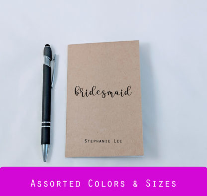 personalized bridesmaid notebook journal