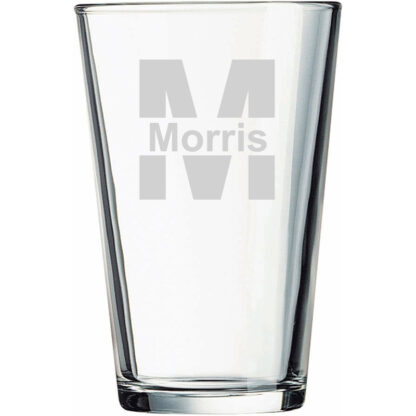 monogram pint glass