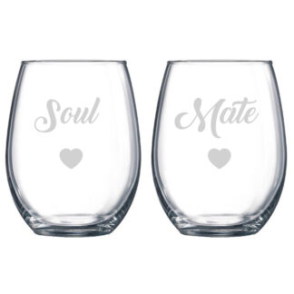 Soul Mate Stemless Wine Glasses