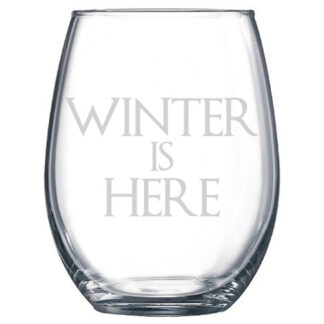 Winter is Here Stemless Wine Glass
