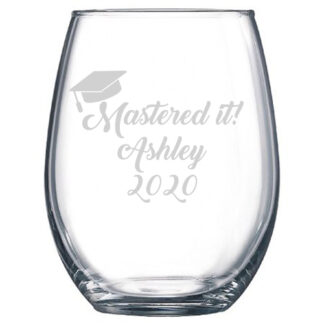 Mastered It Graduation Stemless Wine Glass