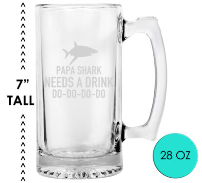 Papa Shark Beer Mug