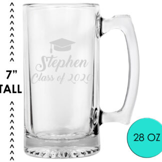 Personalized Graduation Beer Mug Glass